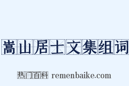 嵩山居士文集组词是什么意思的图片